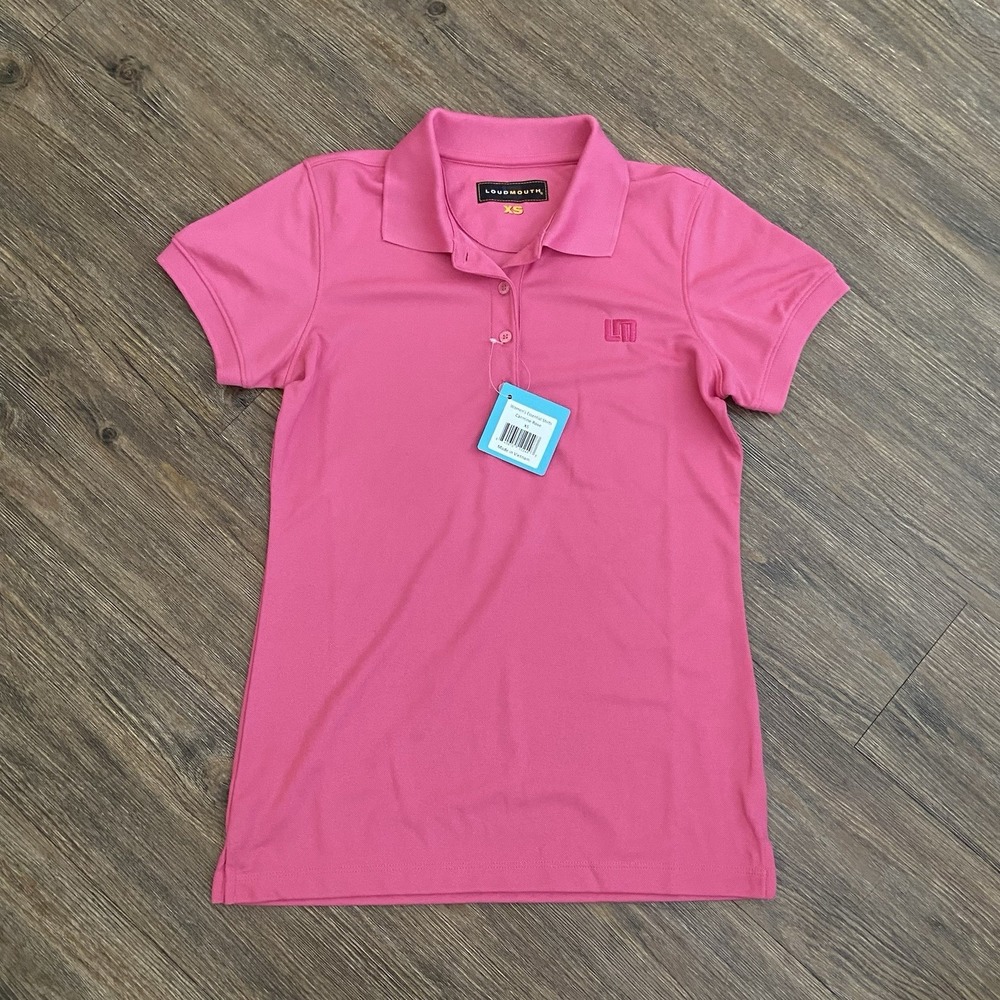 Loudmouth Ladies Essential Pink Polo Golf Short Sleeve Shirt NWT XSMALL XS